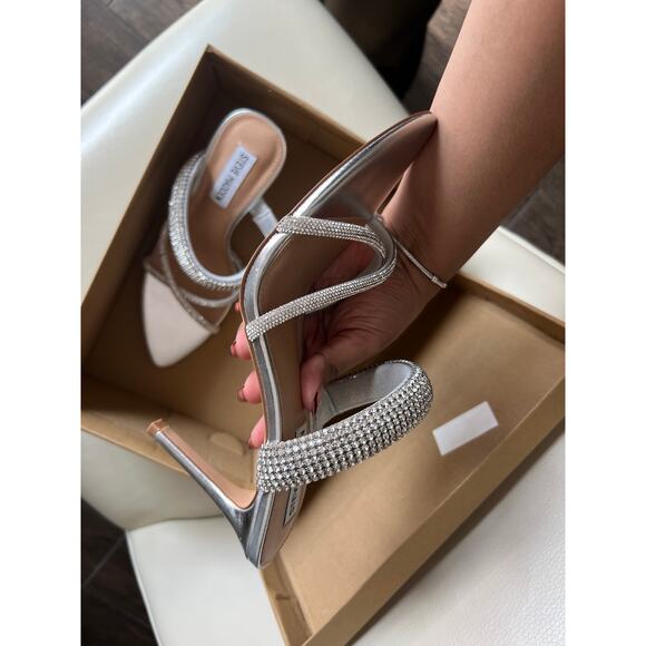 Steve madden silver diamond mule camina heels 7 - Picture 3 of 4